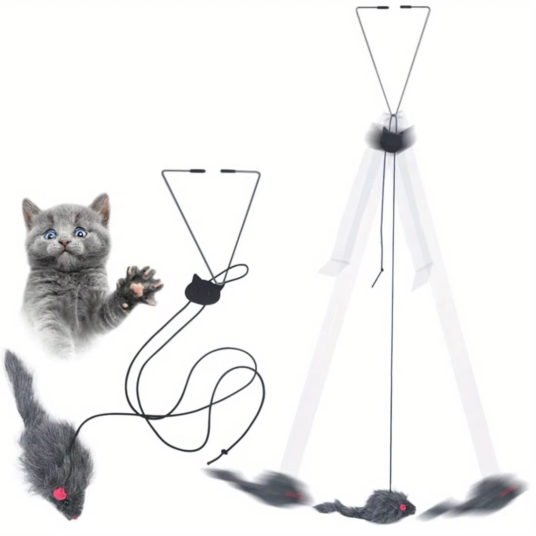 Hanging Cat Toy for Stress Relief - Indoor and Outdoor Use for Living Room and Kitten Play