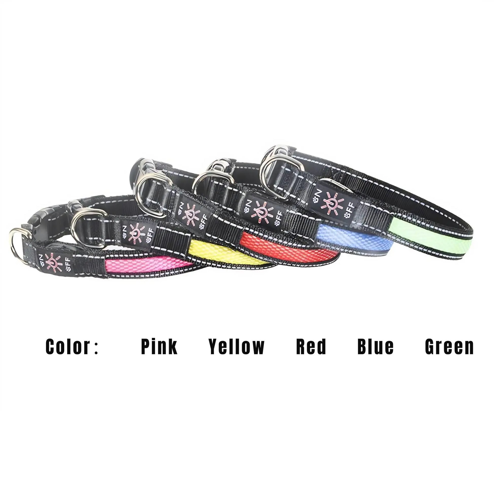 High-Visibility LED Light-Up Dog Collar for Camping & Nighttime Walks, USB Rechargeable, Adjustable, Comfortable & Durable Material Soft Mesh Safety Collar, 5 Sizes (XS-XL) for Small/Medium/Large Dogs, Collars, High-Visibility Led Lights