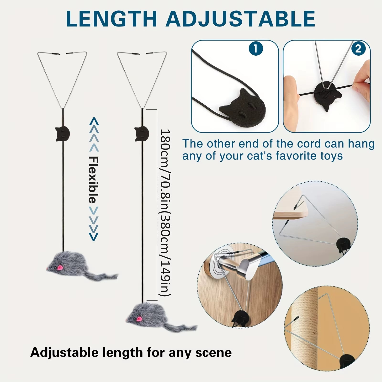 Hanging Cat Toy for Stress Relief - Indoor and Outdoor Use for Living Room and Kitten Play
