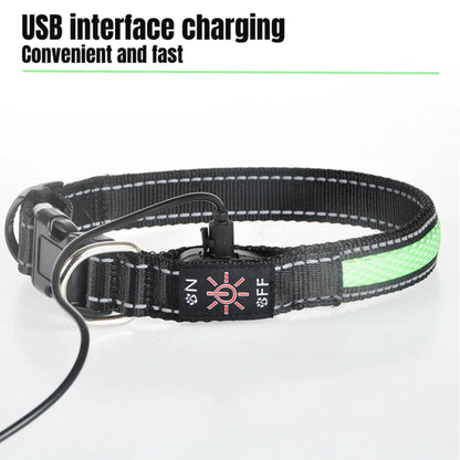 High-Visibility LED Light-Up Dog Collar for Camping & Nighttime Walks, USB Rechargeable, Adjustable, Comfortable & Durable Material Soft Mesh Safety Collar, 5 Sizes (XS-XL) for Small/Medium/Large Dogs, Collars, High-Visibility Led Lights